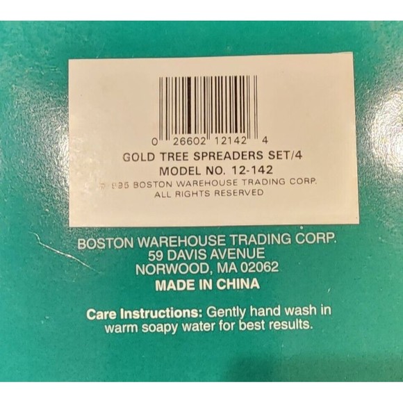 Christmas Trees~Cheese Spreaders~Goldtone~Set of 4~New ~ Boston Warehouse - Picture 2 of 3